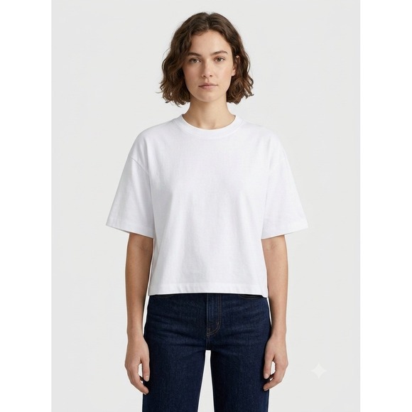 Madewell Tops - Madewell Womens Small Allday Crop Tee White Cotton Boxy T-Shirt NZ387